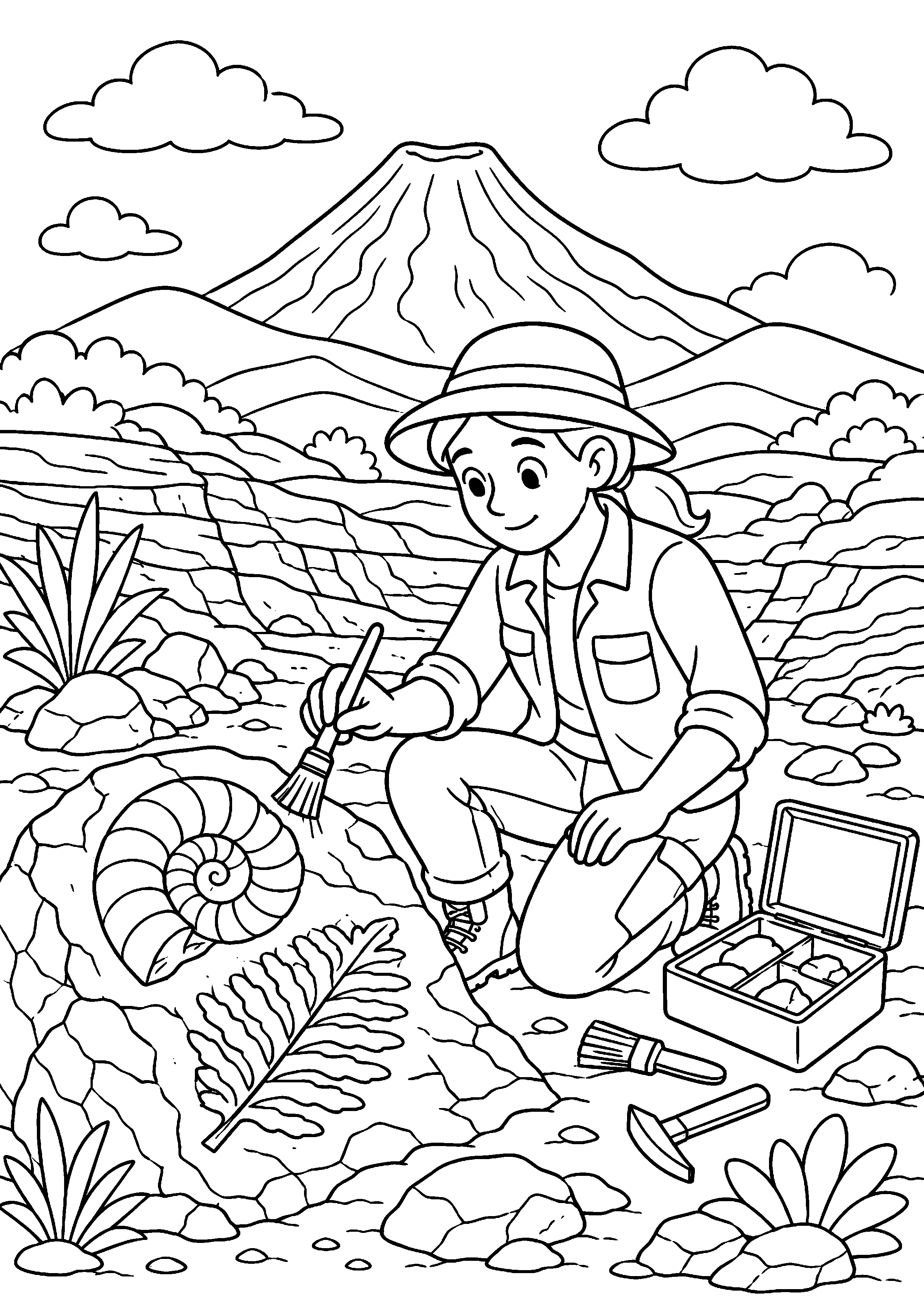 Coloriage volcan à imprimer – dessin n°8