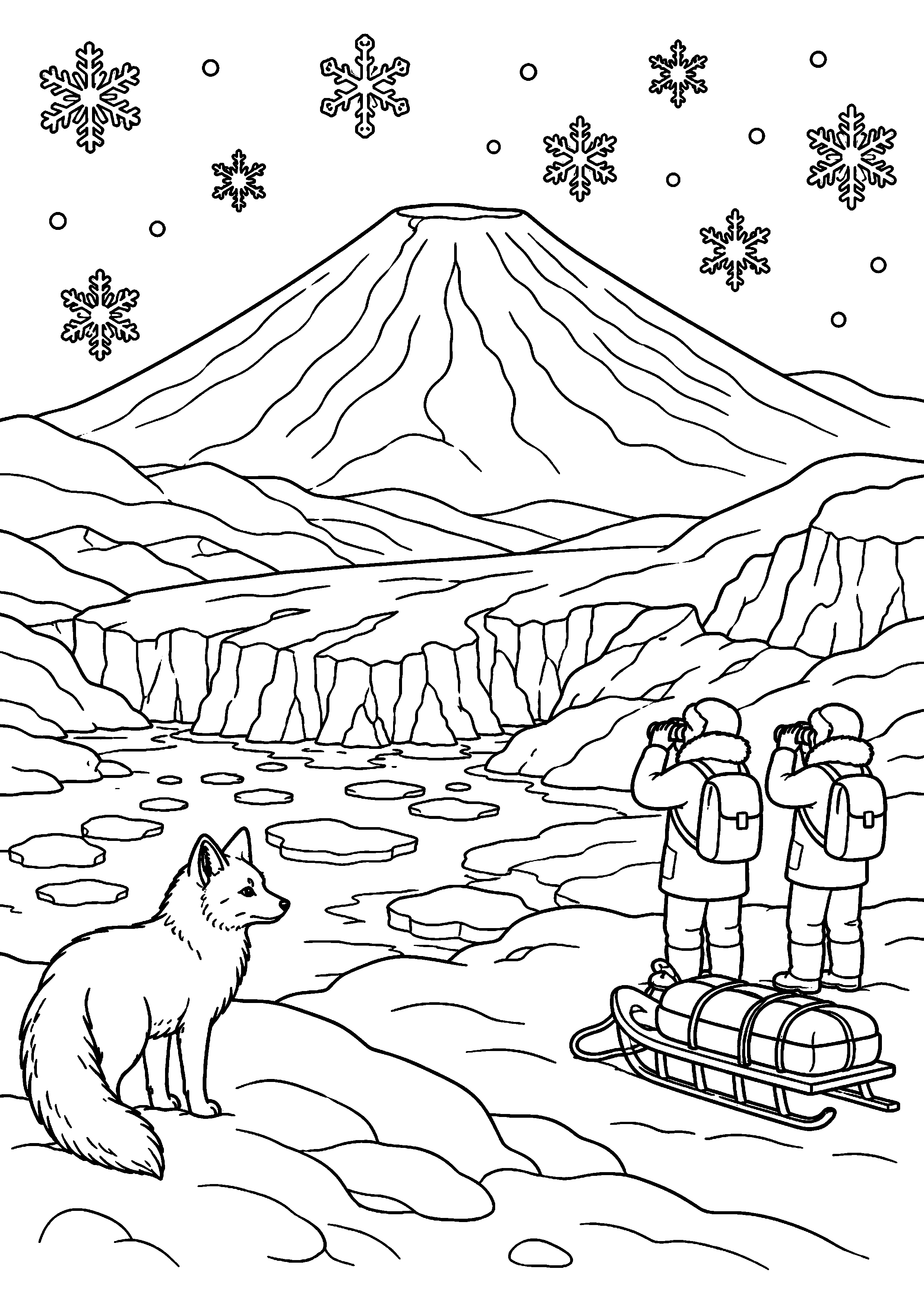 Coloriage volcan à imprimer – dessin n°11