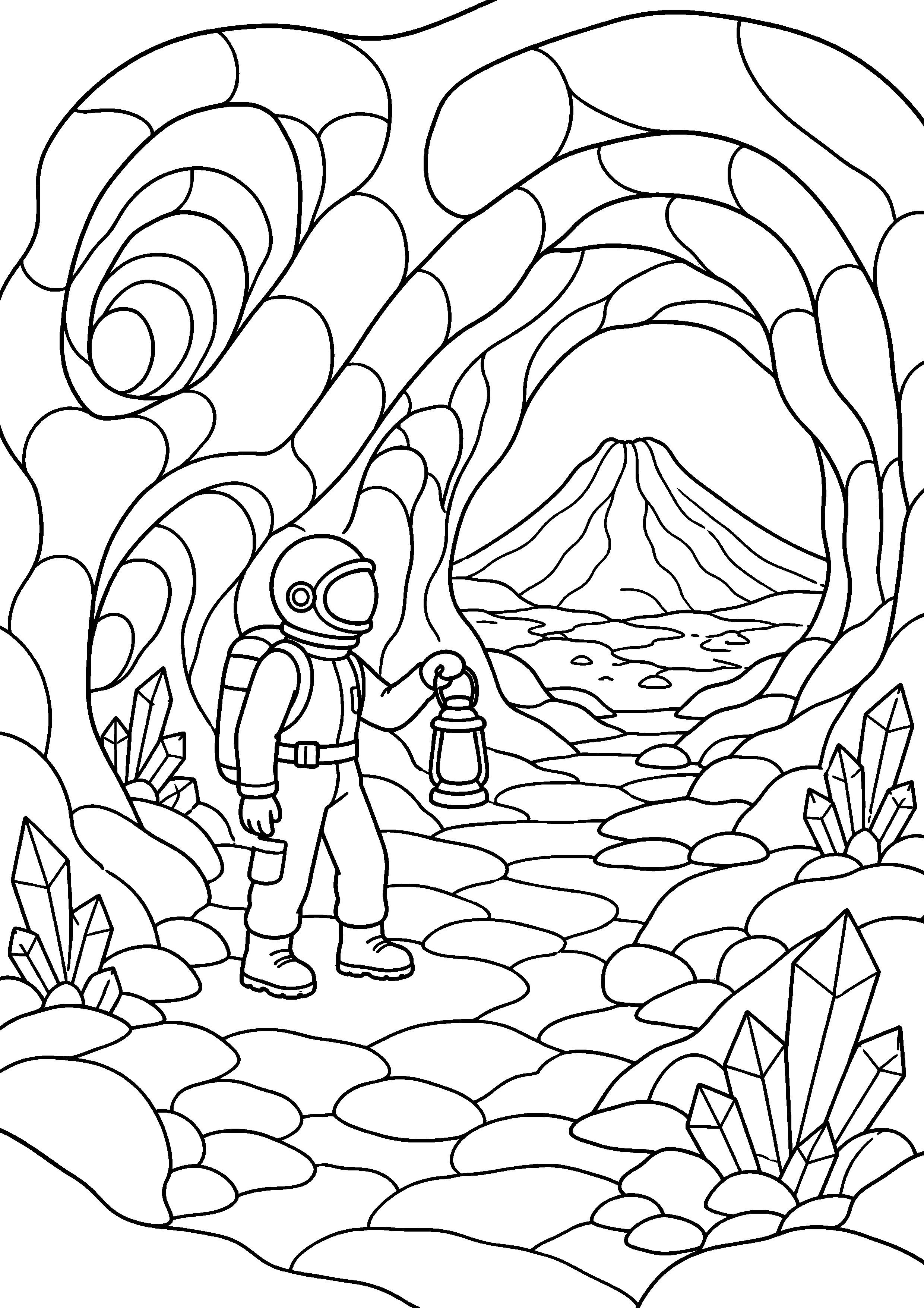 Coloriage volcan à imprimer – dessin n°12