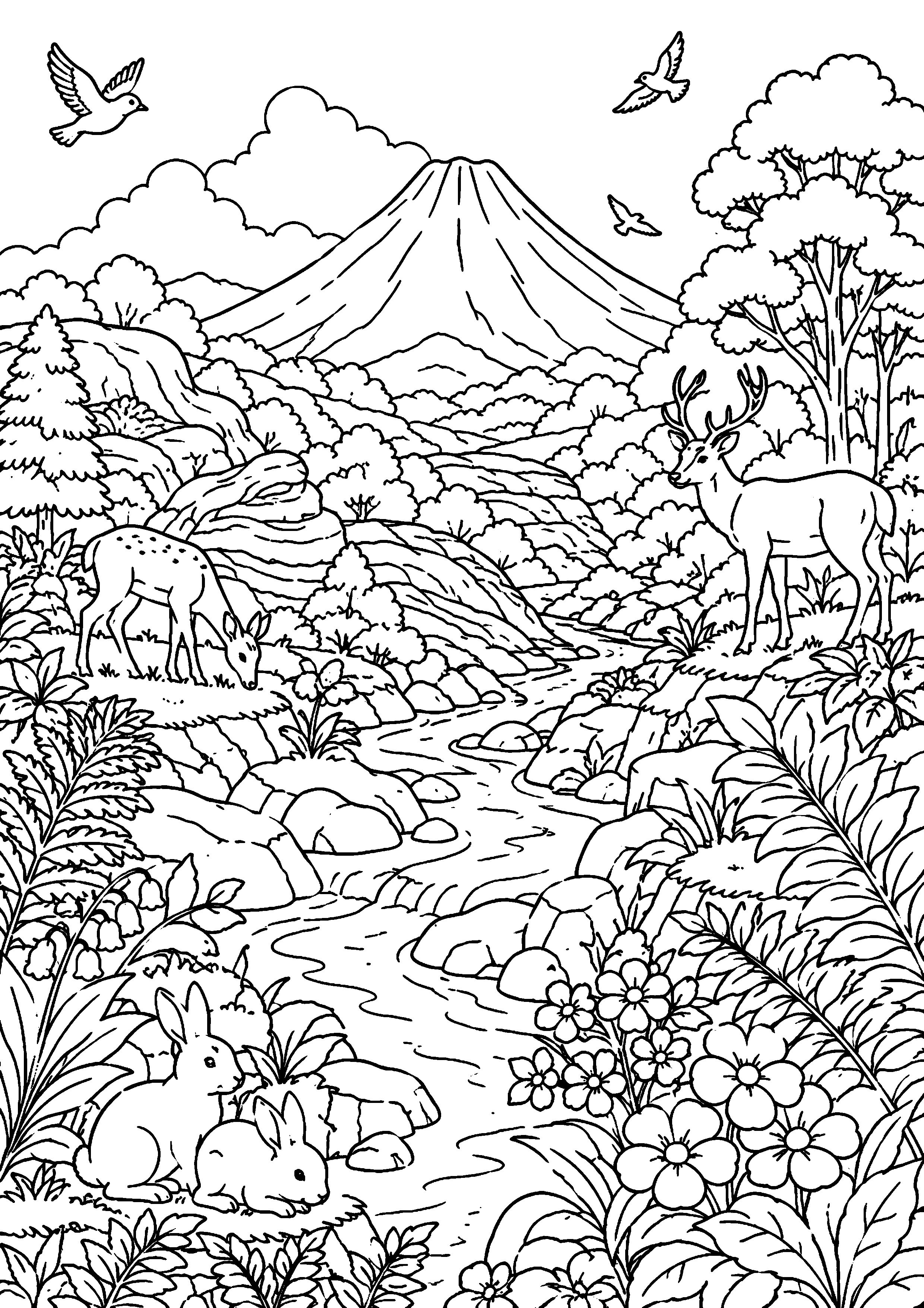 Coloriage volcan à imprimer – dessin n°17