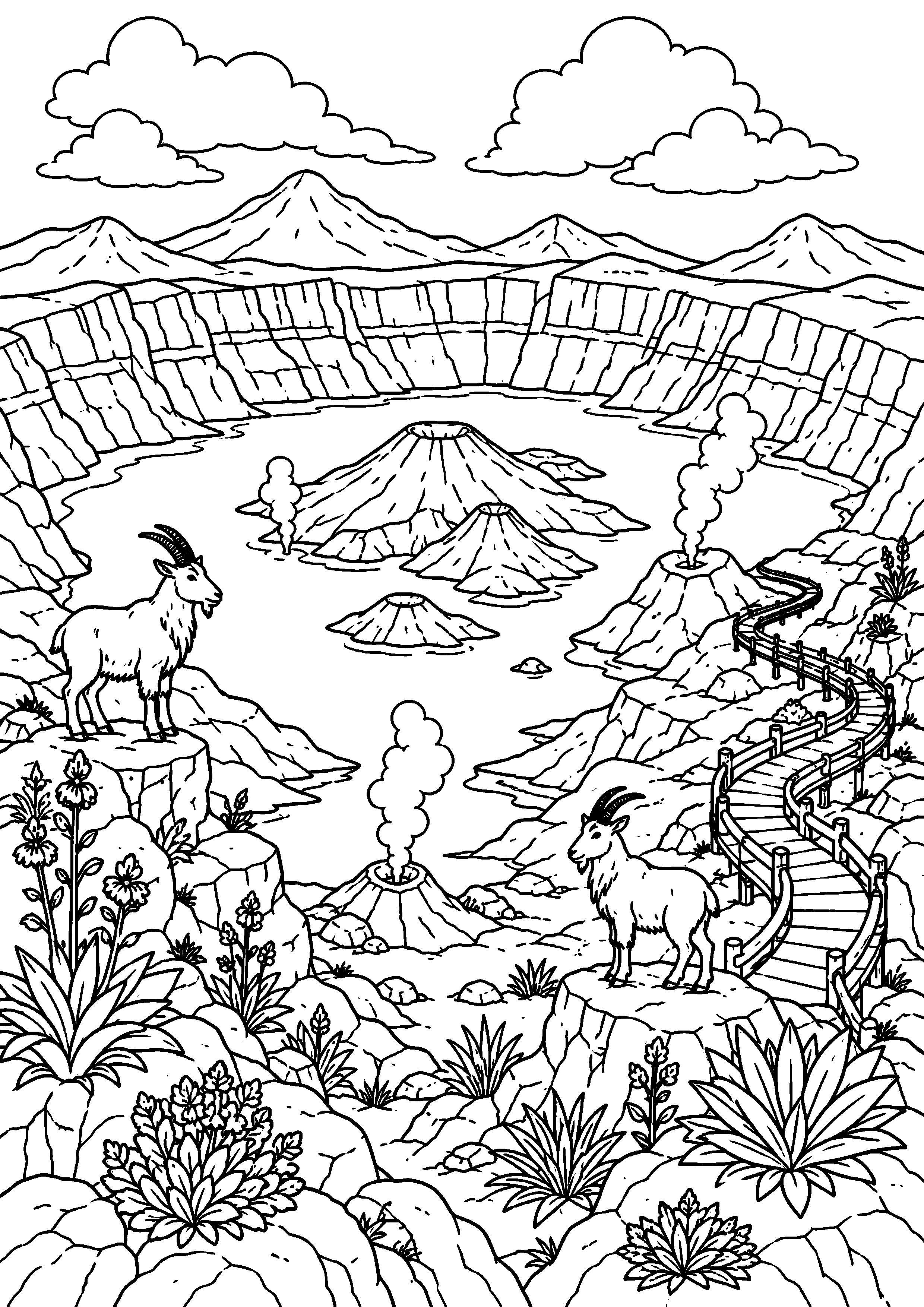 Coloriage volcan à imprimer – dessin n°19