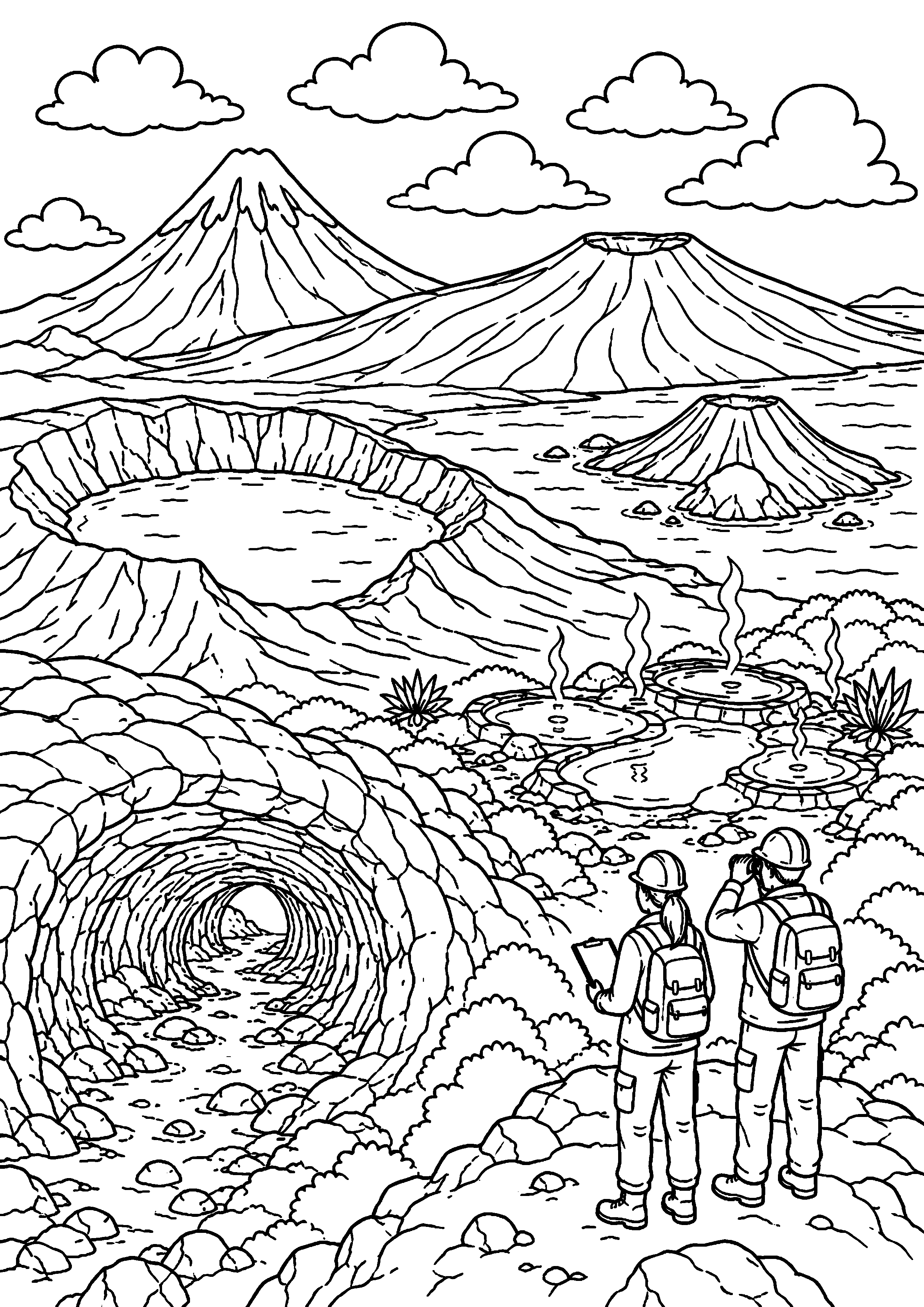 Coloriage volcan à imprimer – dessin n°20