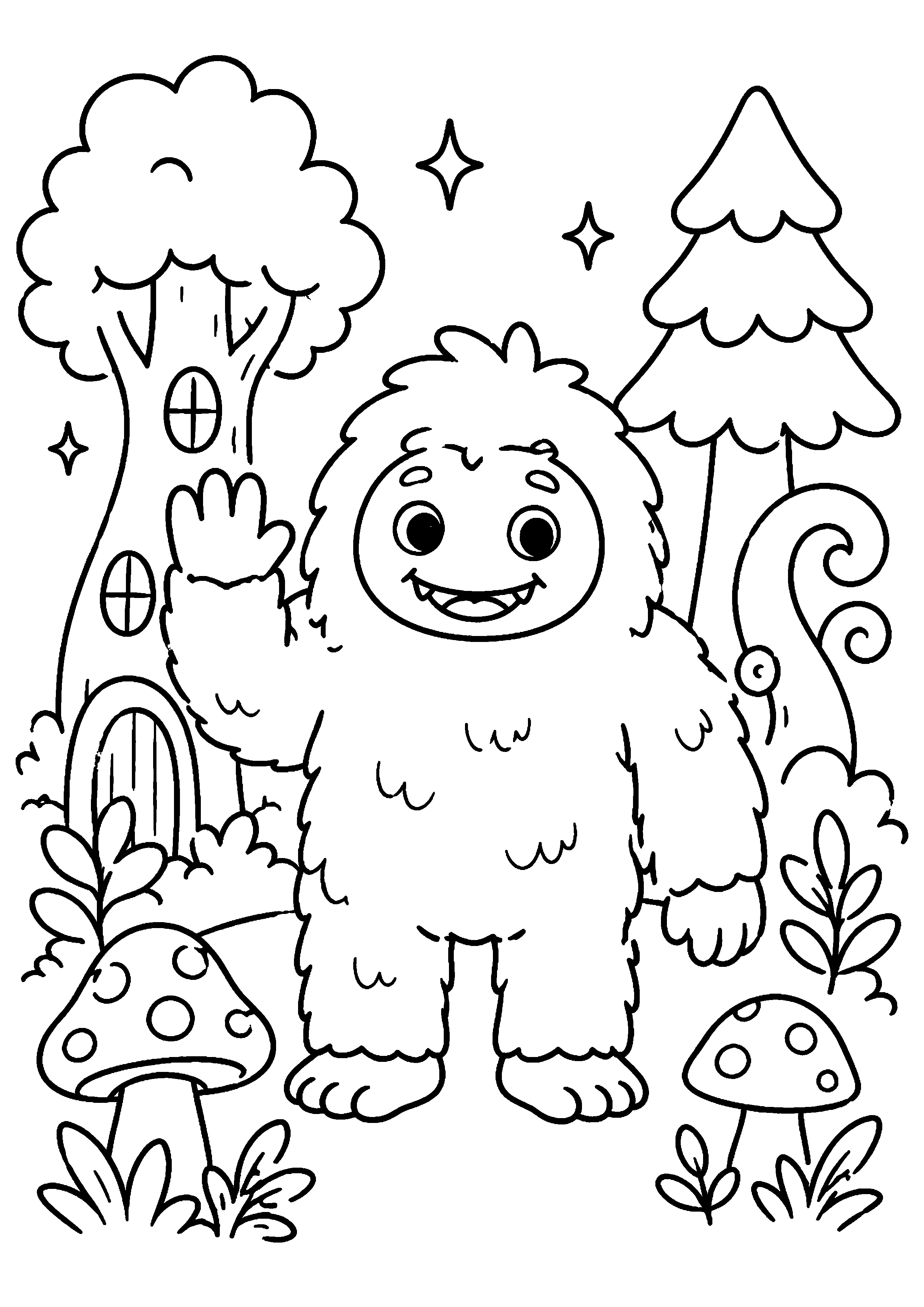 Coloriage Yéti à imprimer – dessin 3