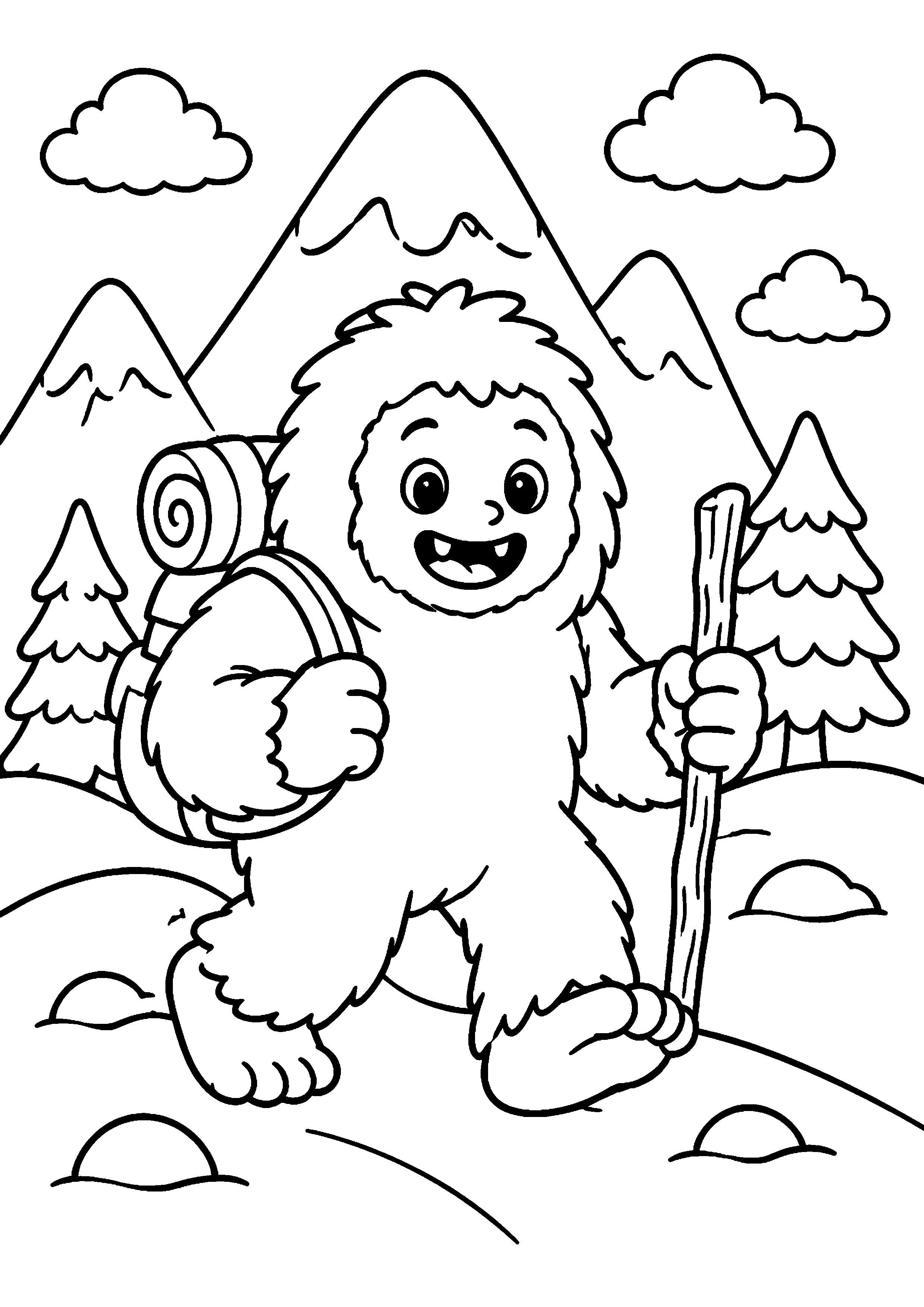 Coloriage Yéti à imprimer – dessin n°7