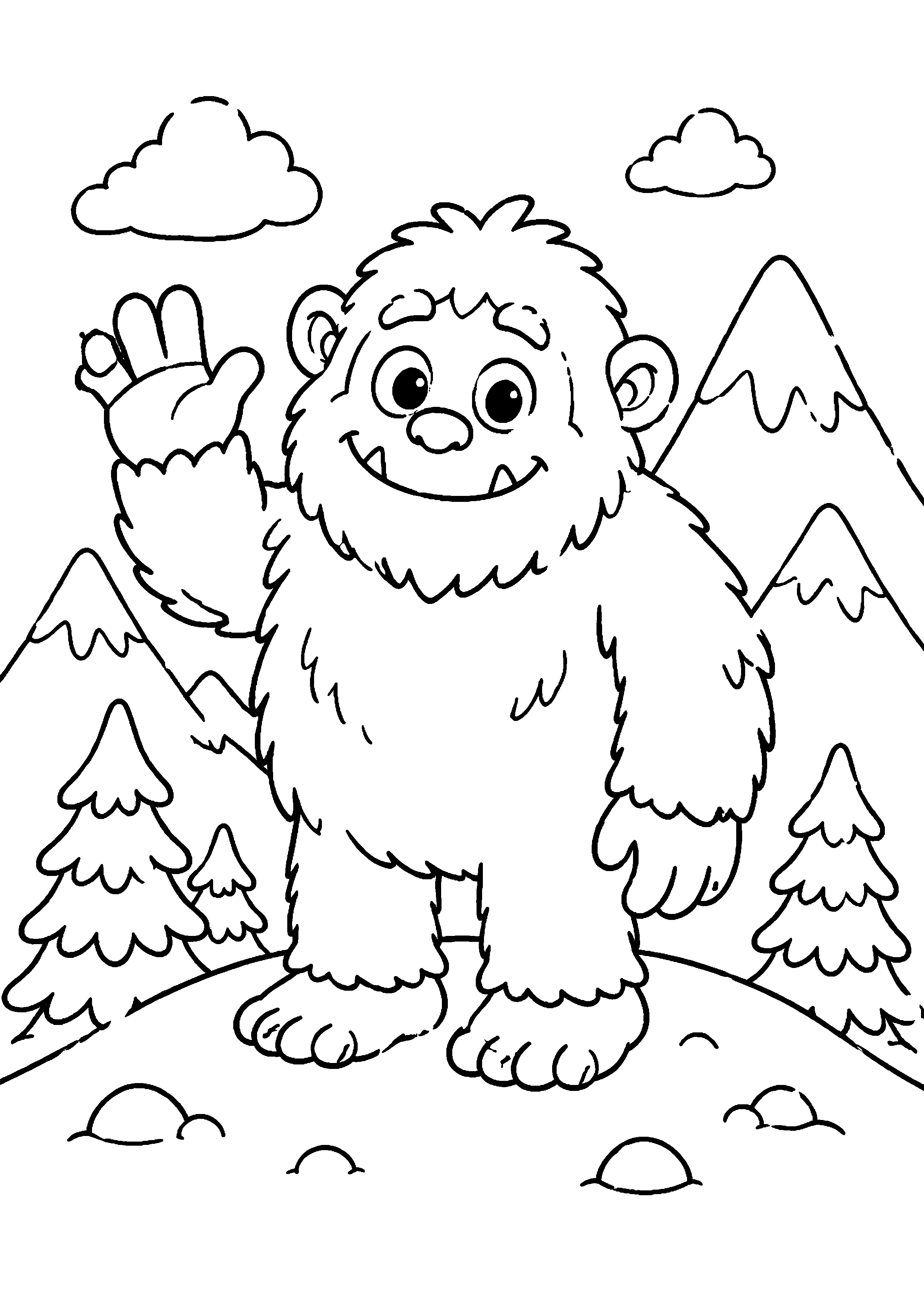 Coloriage Yéti à imprimer – dessin n°10