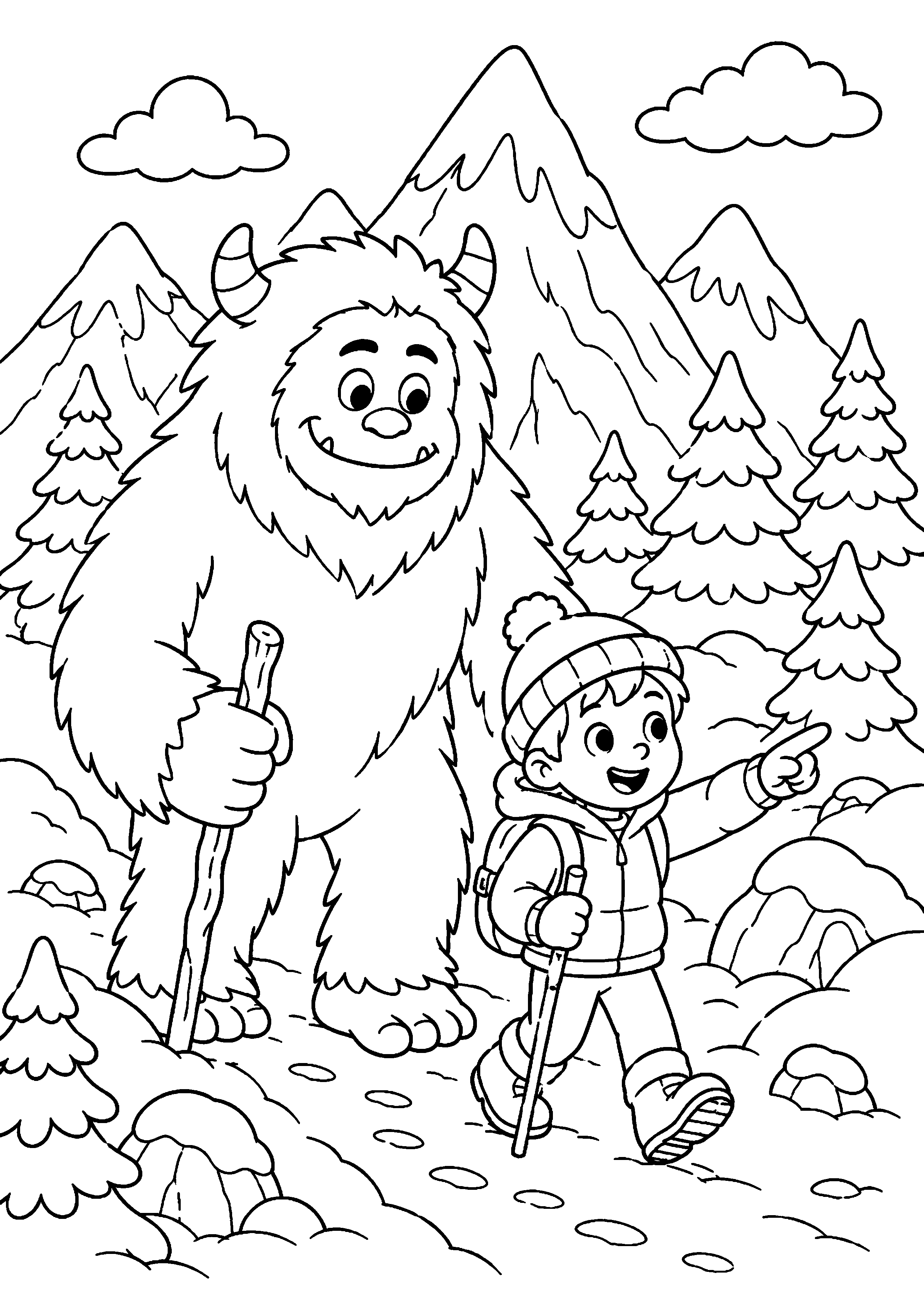 Coloriage Yéti à imprimer – dessin n°11