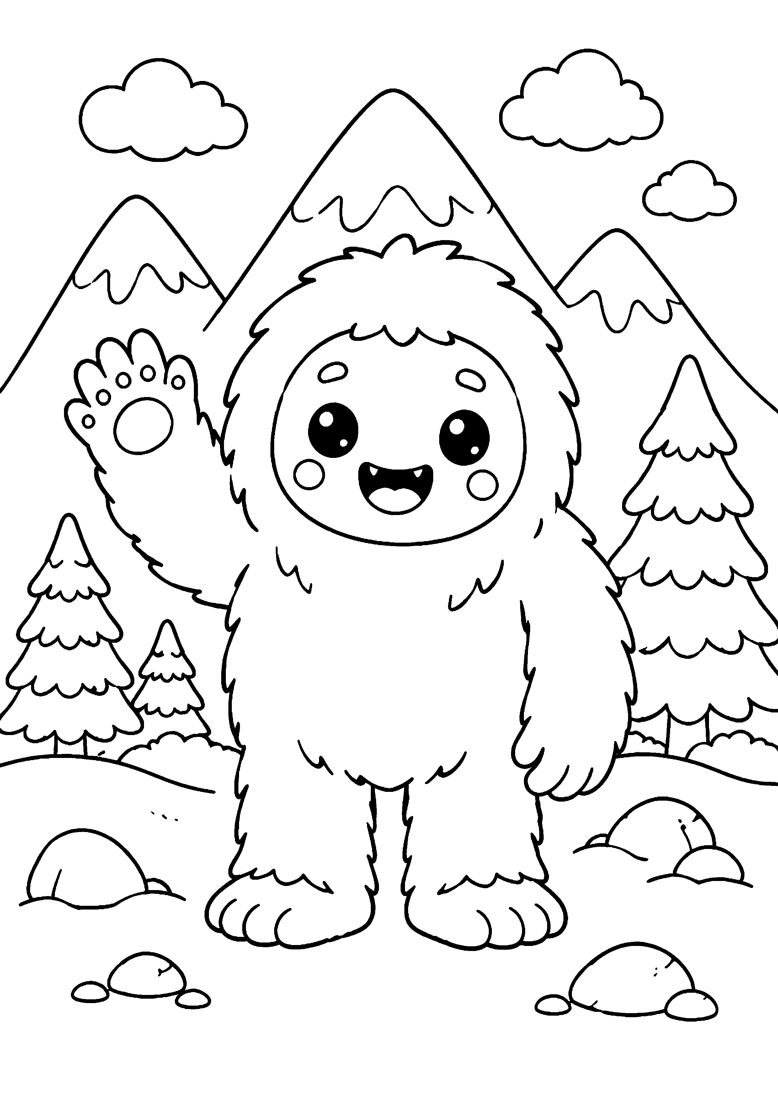 Coloriage Yéti à imprimer – dessin n°12