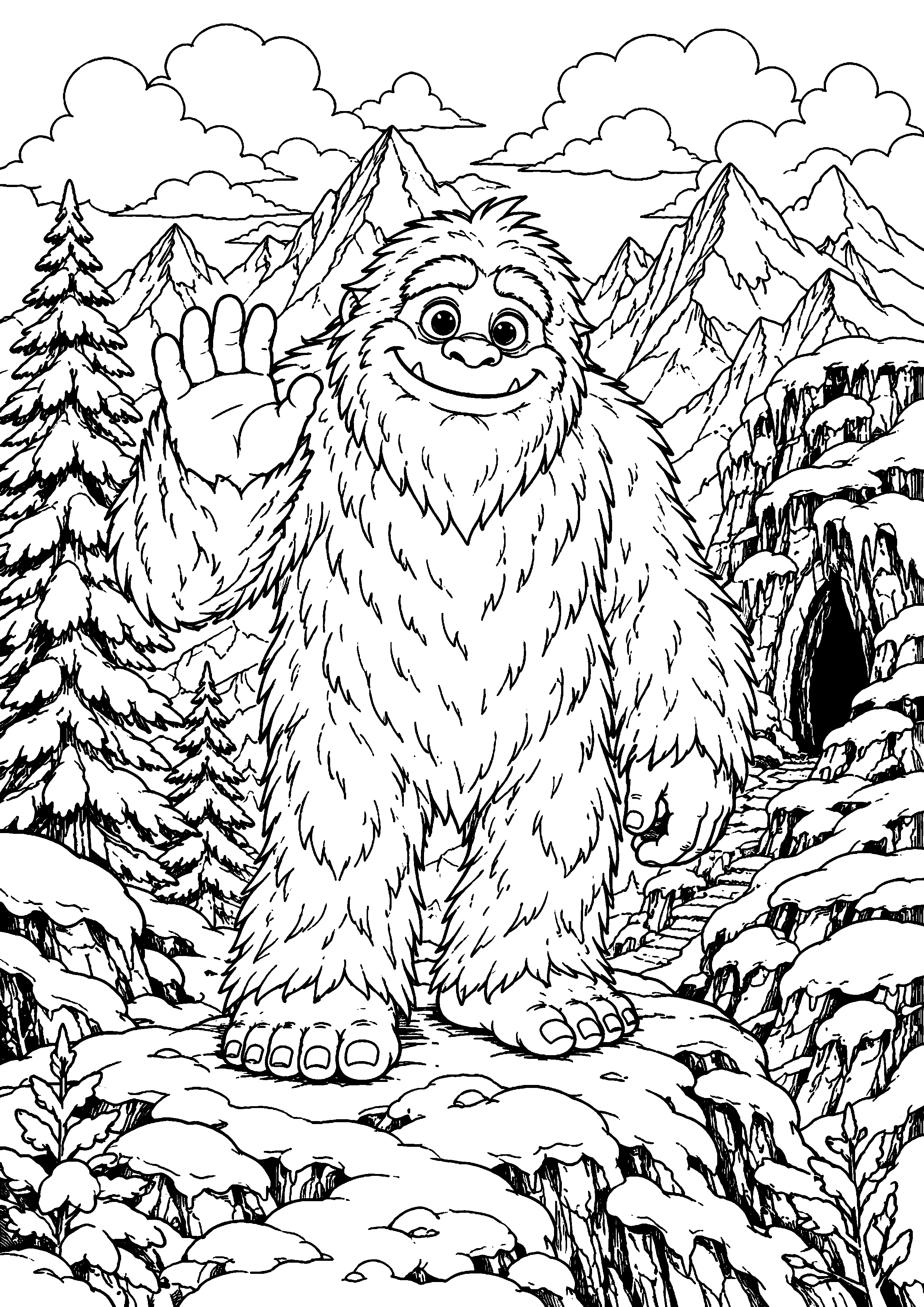 Coloriage Yéti à imprimer – dessin n°19