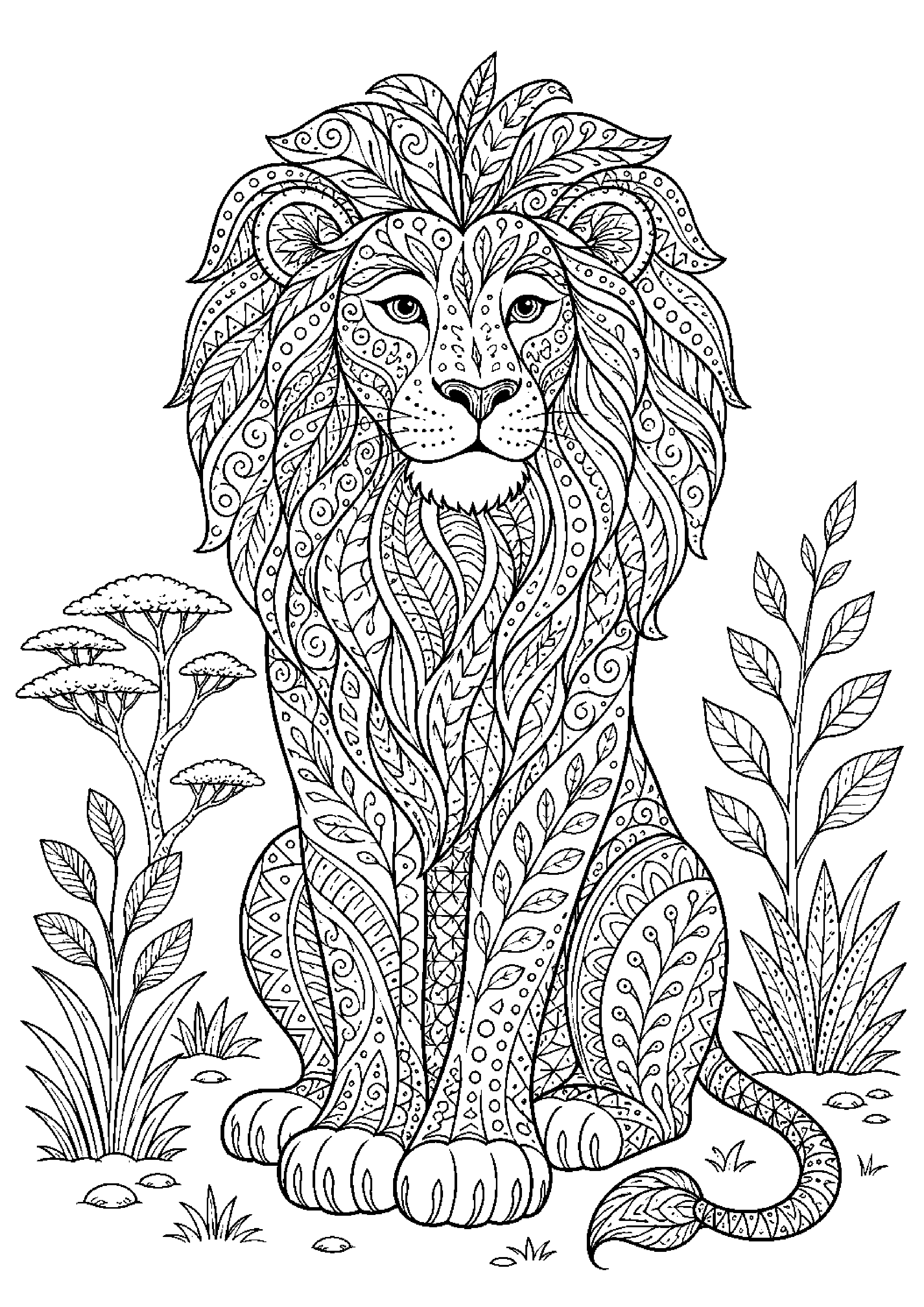 Coloriage zentangle animal à imprimer – dessin n°2