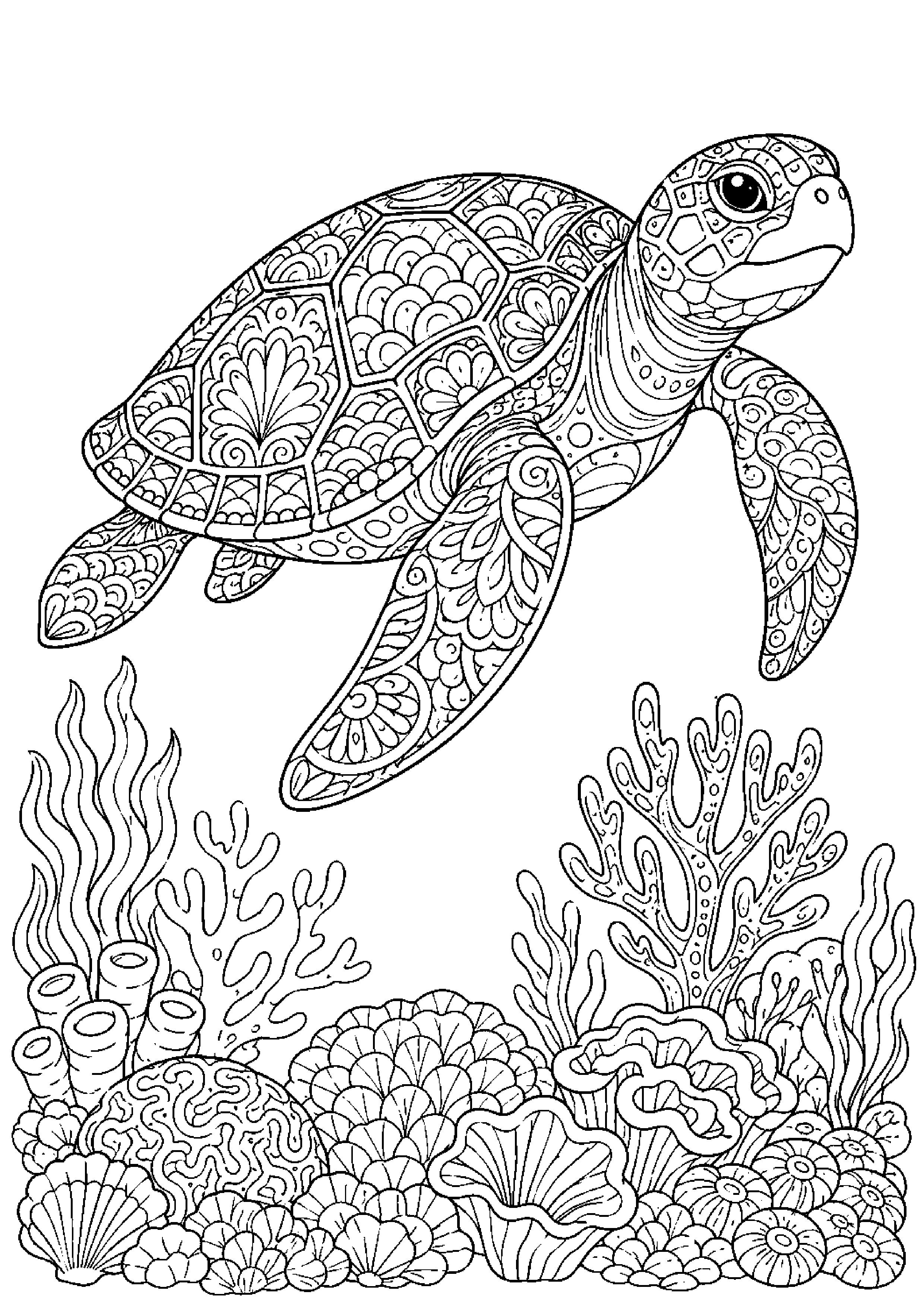 Coloriage zentangle animal à imprimer – dessin n°4