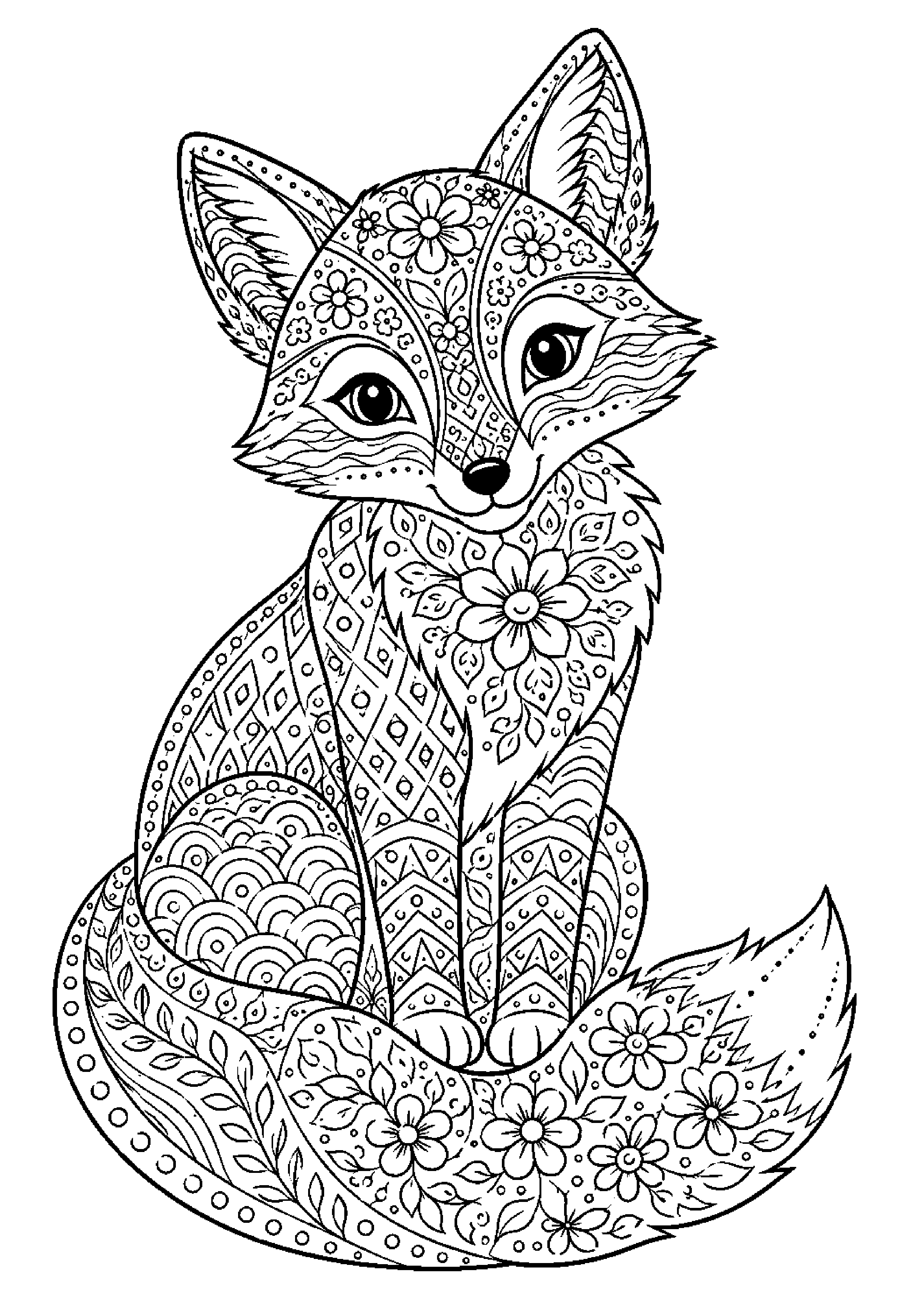 Coloriage zentangle animal à imprimer – dessin n°6