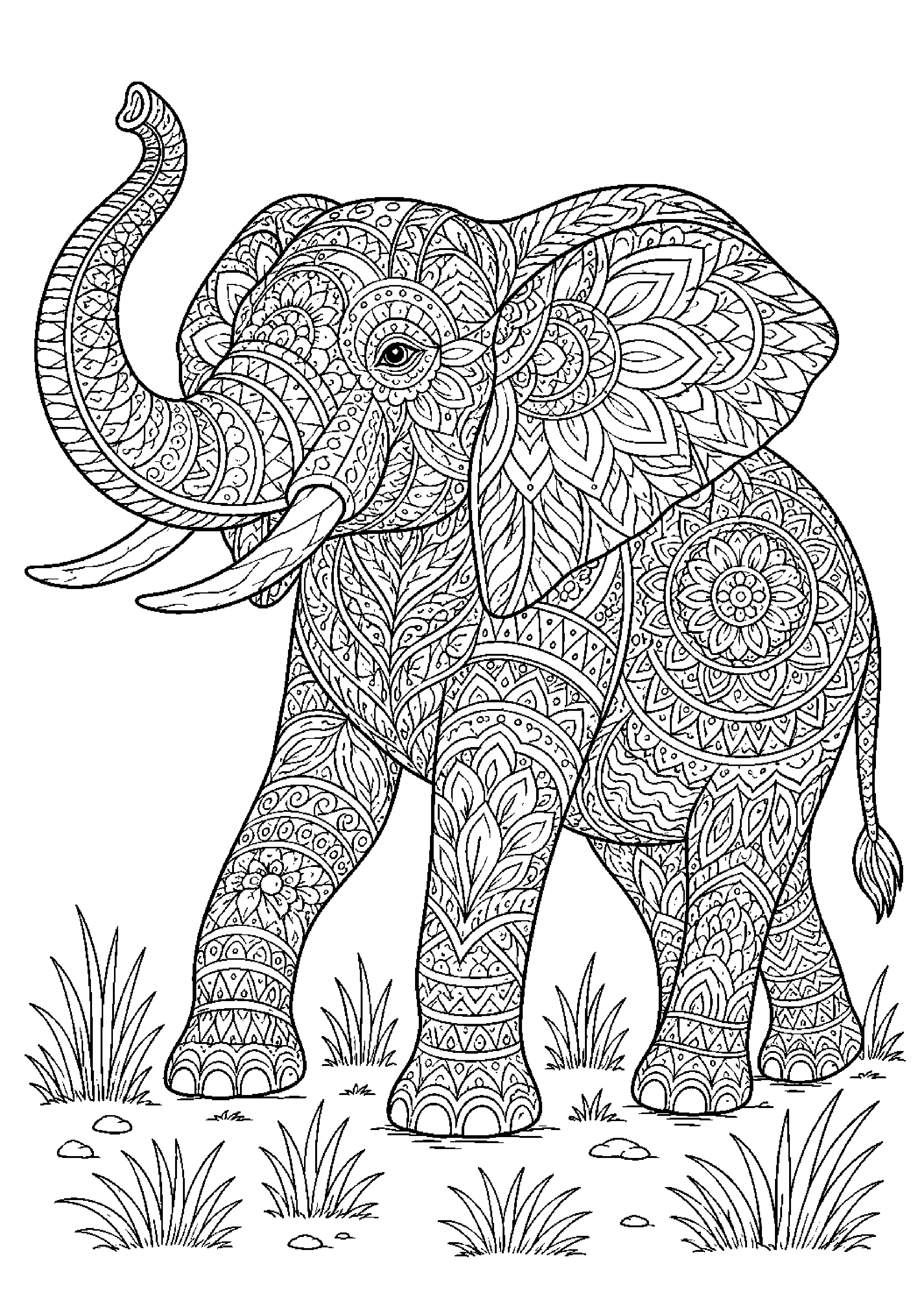 Coloriage zentangle animal à imprimer – dessin n°8