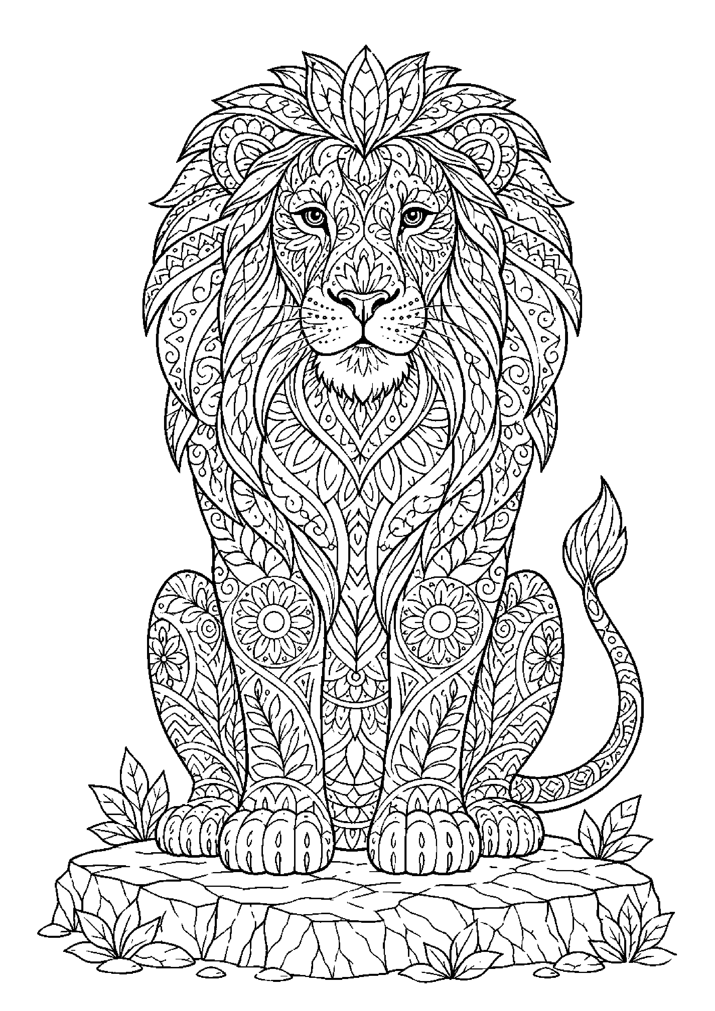 Coloriage zentangle animal à imprimer – dessin n°11