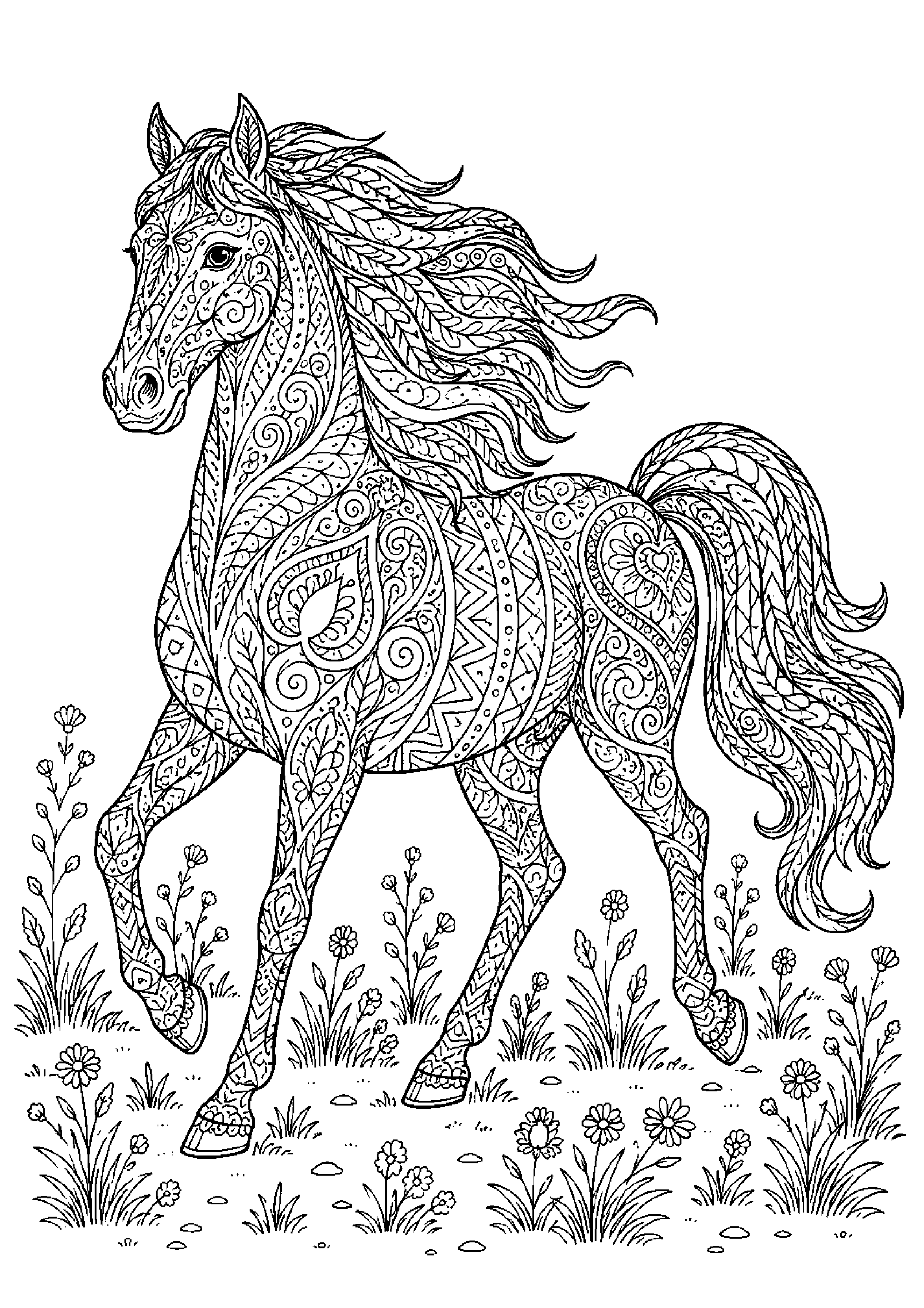 Coloriage zentangle animal à imprimer – dessin n°12