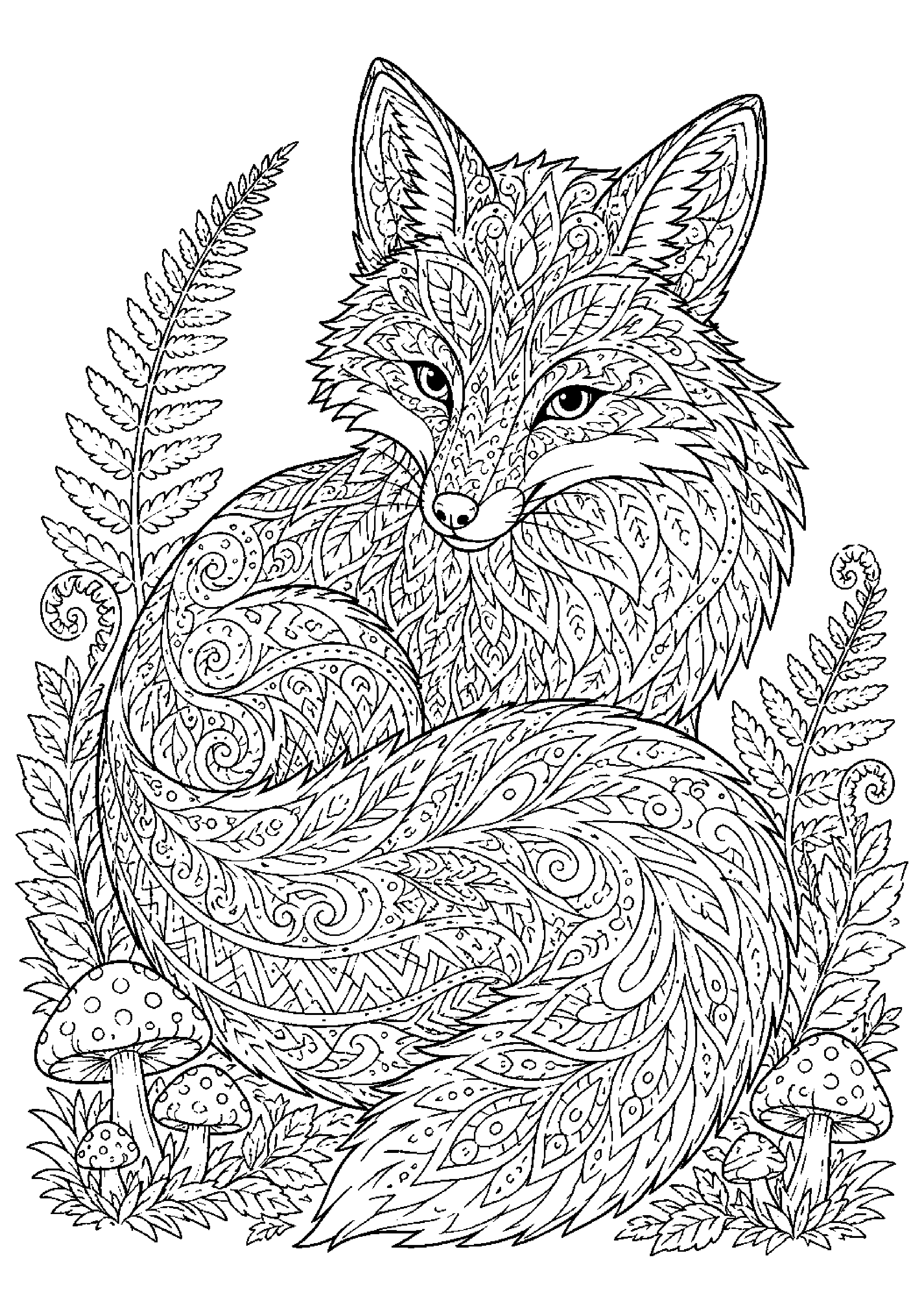 Coloriage zentangle animal à imprimer – dessin n°15