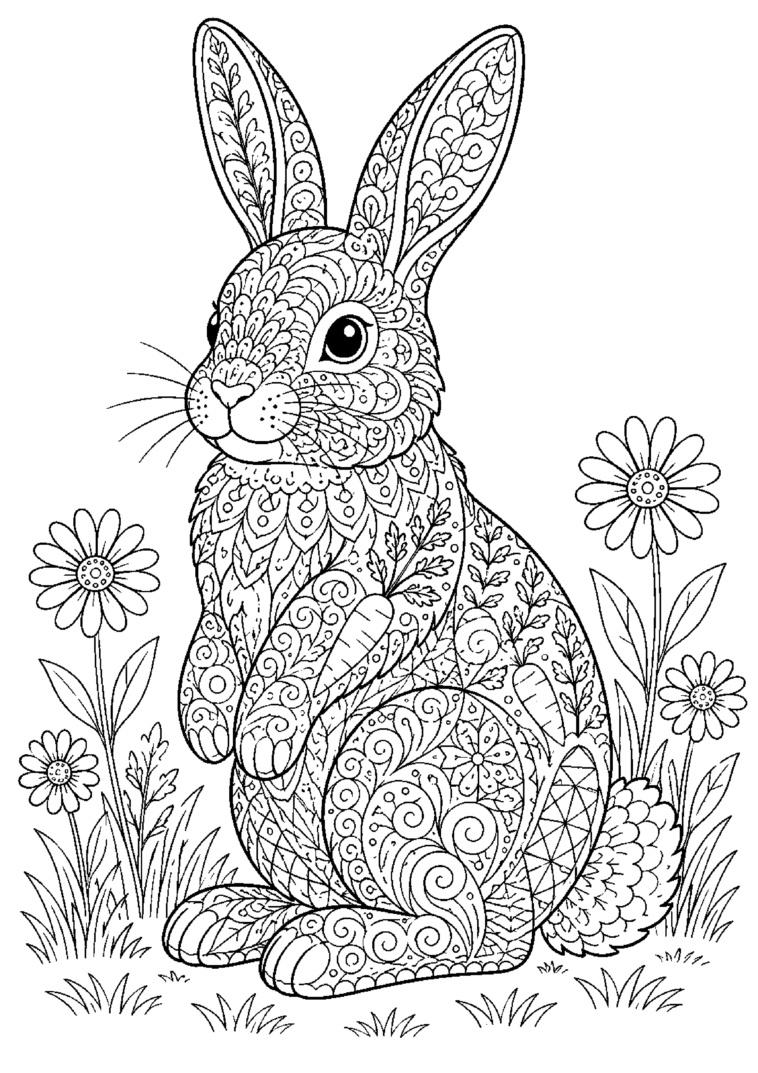 Coloriage zentangle animal à imprimer – dessin n°18
