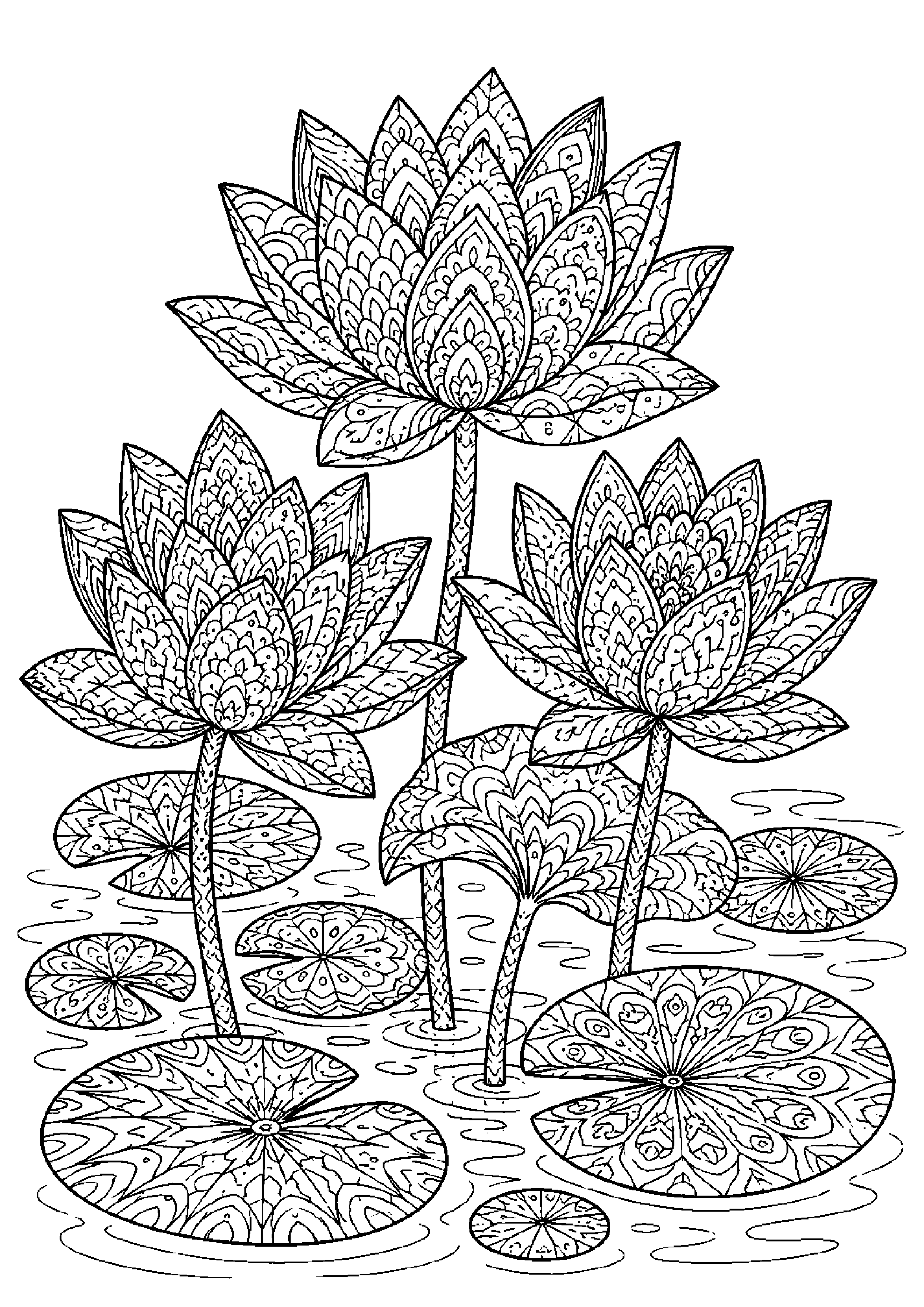 Coloriage Zentangle fleurs à imprimer