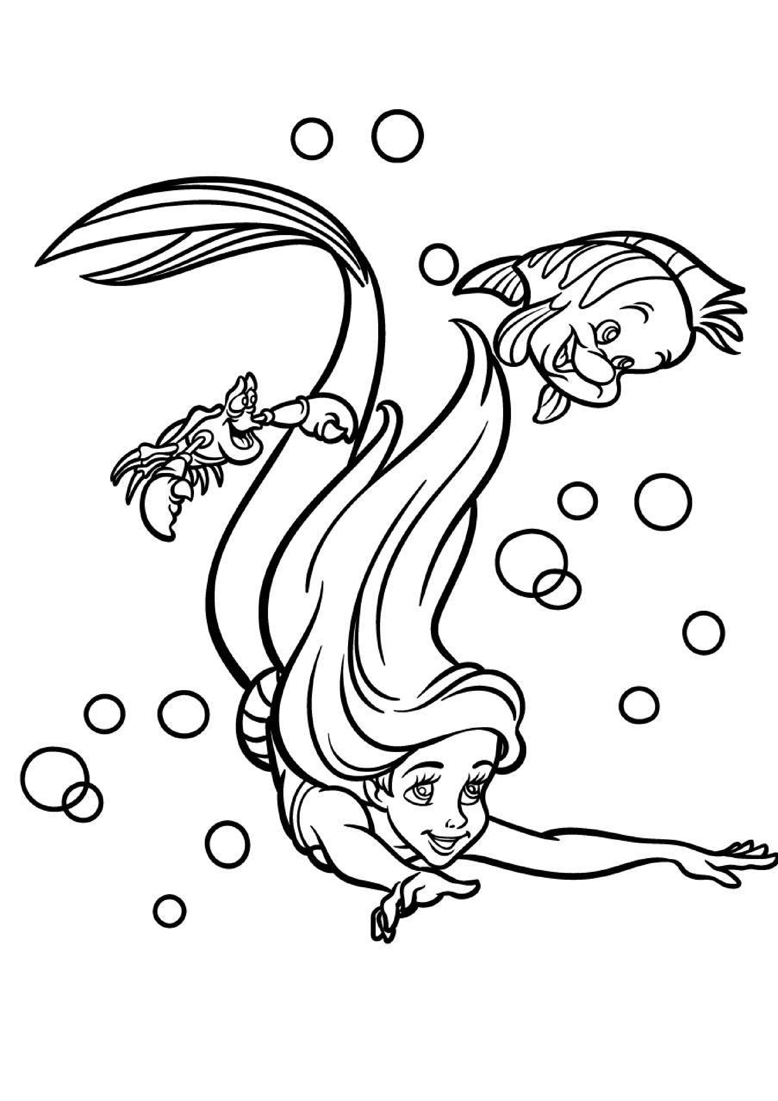 coloriage-ariel-disney