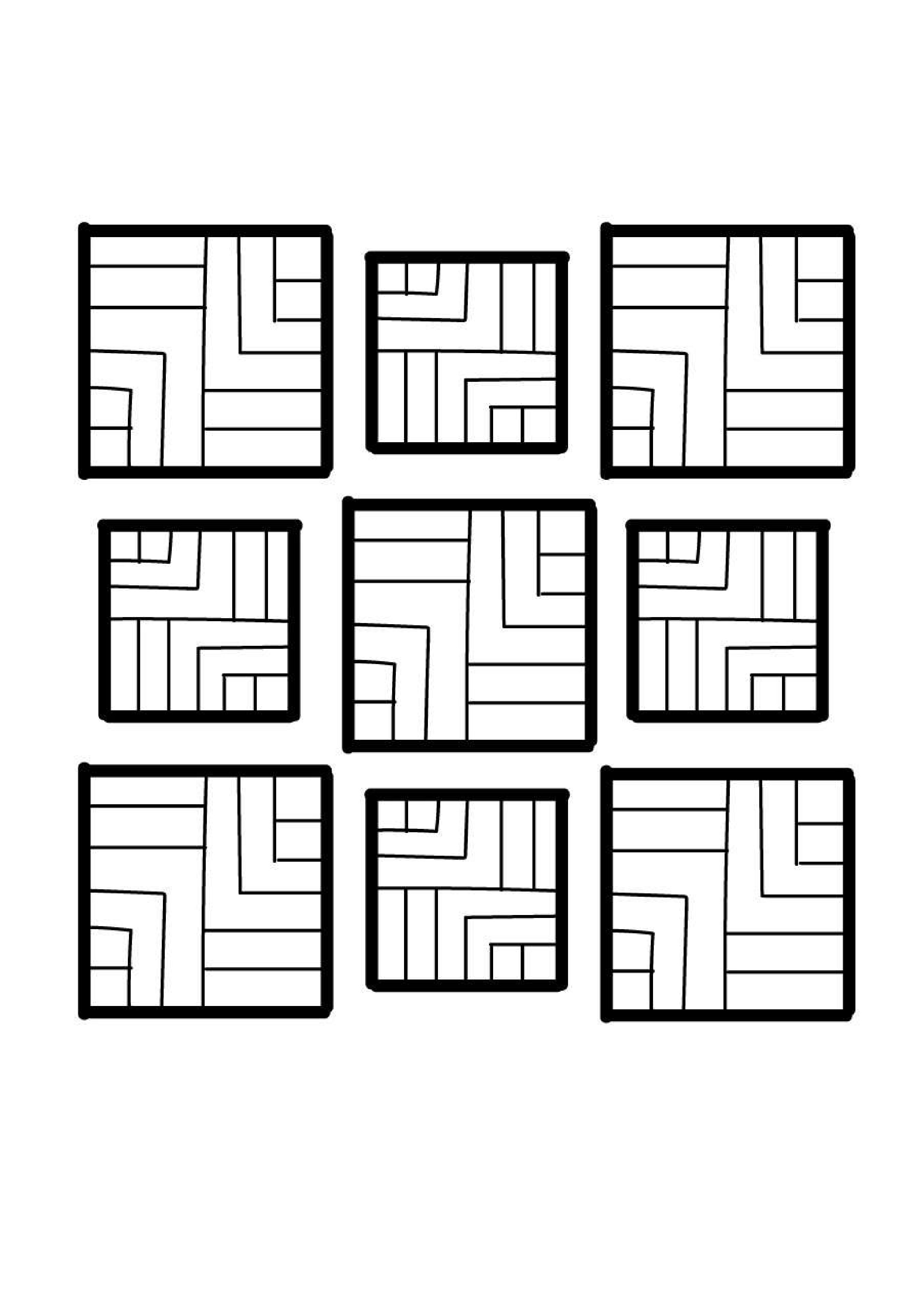 Coloriage Forme géométrique – sujet central aux contours dégagés, dessin n°4 à imprimer