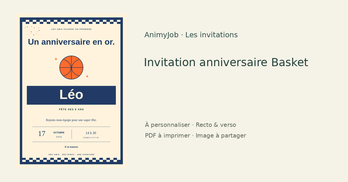 Exemple d’invitation anniversaire basket gratuite à personnaliser
