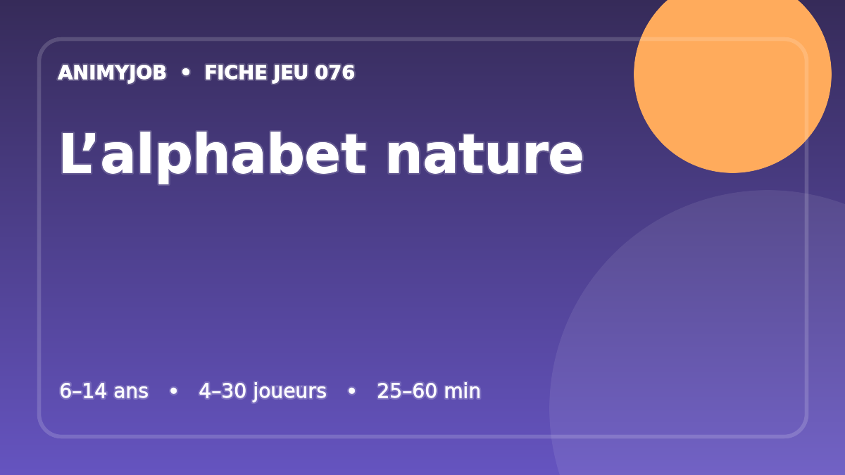 L’alphabet nature : fiche du jeu d’animation