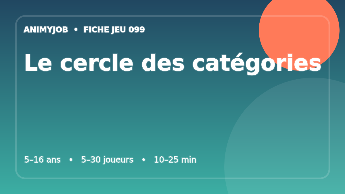 Le cercle des catégories : fiche du jeu d’animation