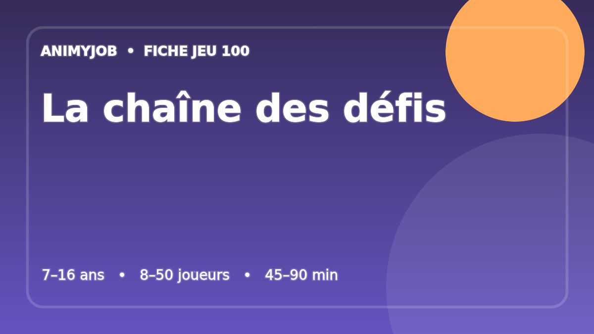 La chaîne des défis : fiche du jeu d’animation