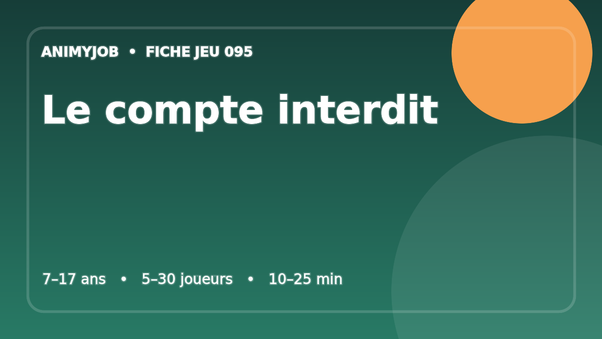 Illustration du jeu Le compte interdit