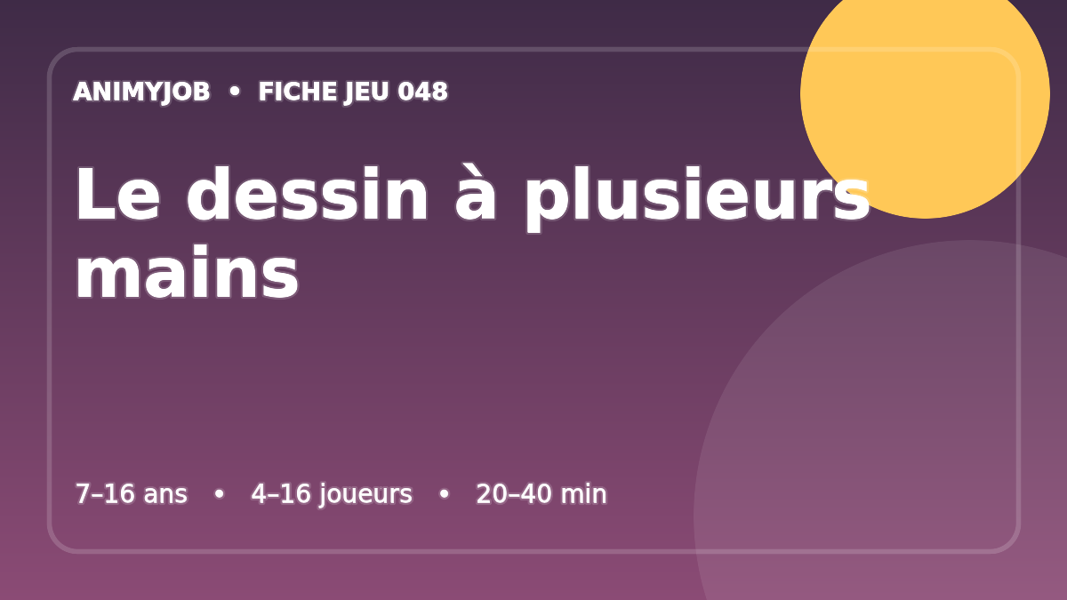 Le dessin à plusieurs mains : fiche du jeu d’animation