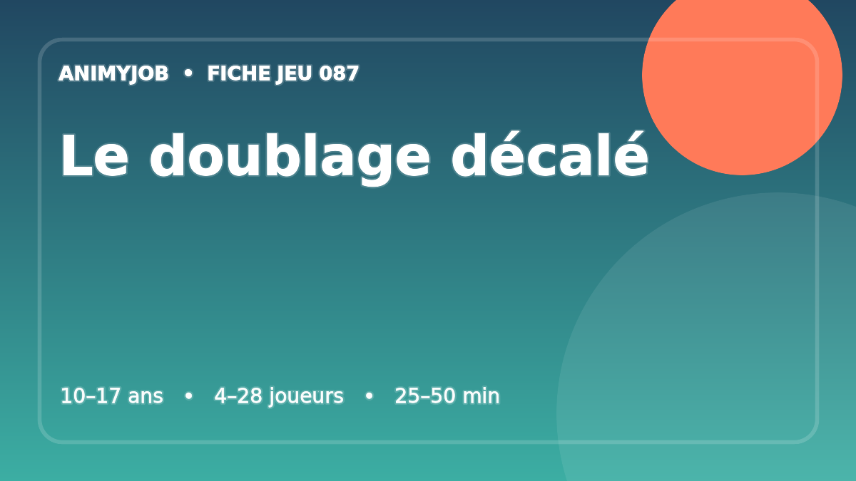 Le doublage décalé : fiche du jeu d’animation