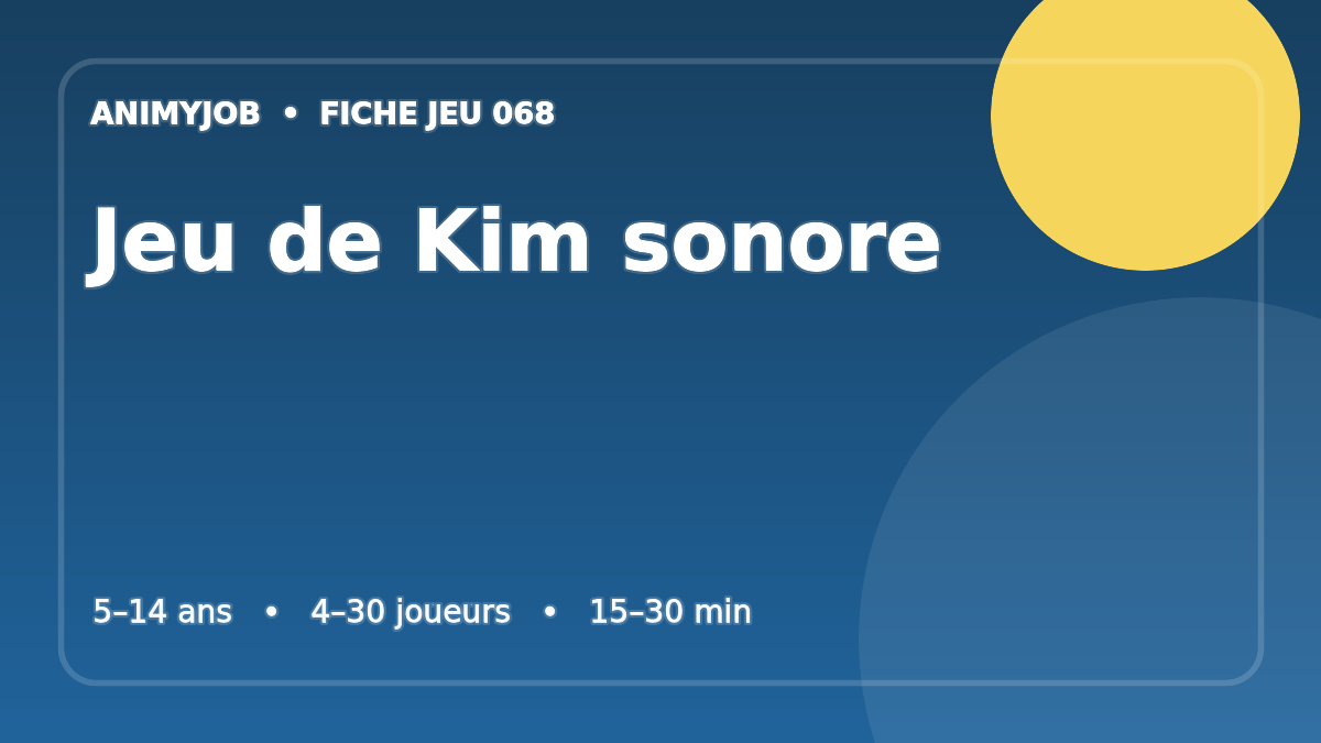 Jeu de Kim sonore : fiche du jeu d’animation