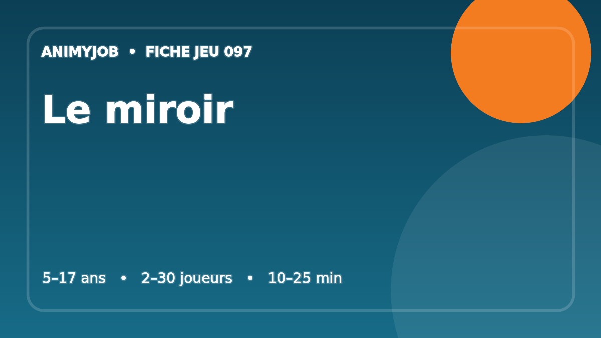 Le miroir : fiche du jeu d’animation