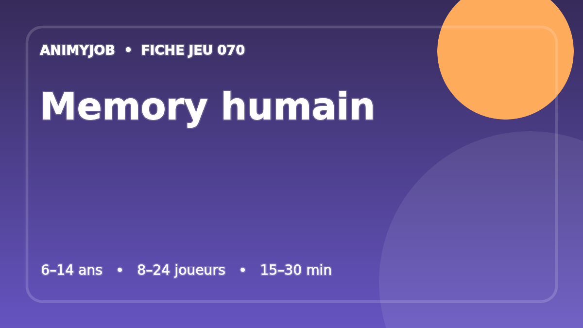 Memory humain : fiche du jeu d’animation