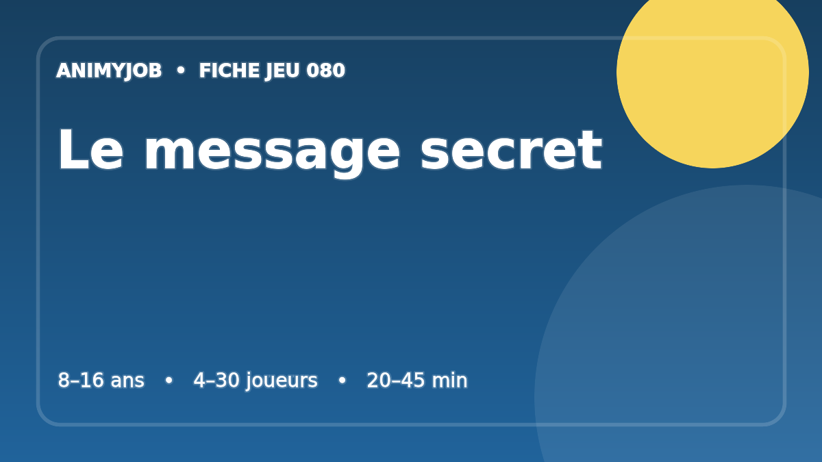 Illustration du jeu Le message secret