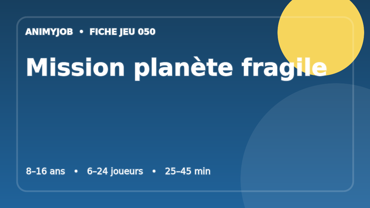 Mission planète fragile : fiche du jeu d’animation