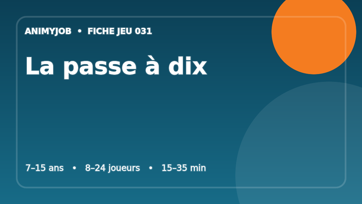 La passe à dix : fiche du jeu d’animation