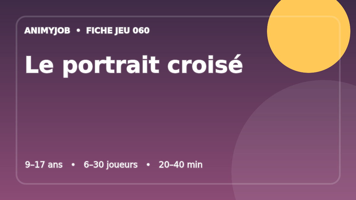 Le portrait croisé : fiche du jeu d’animation