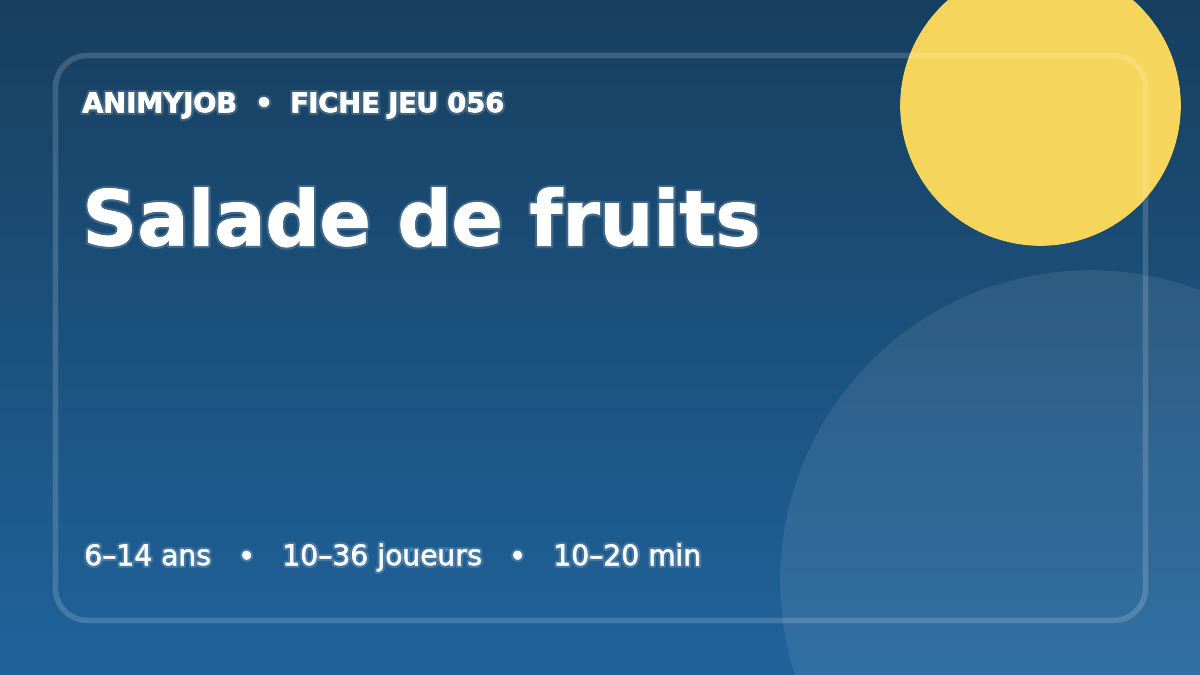 Salade de fruits : fiche du jeu d’animation