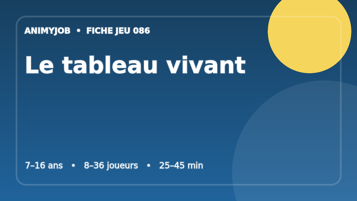 Le tableau vivant : fiche du jeu d’animation