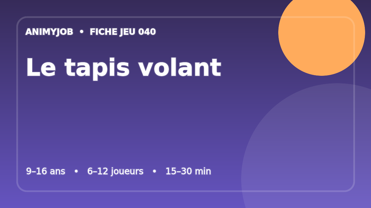 Le tapis volant : fiche du jeu d’animation
