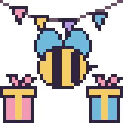 Pixel art Abeille pour un anniversaire, grille 40 × 40