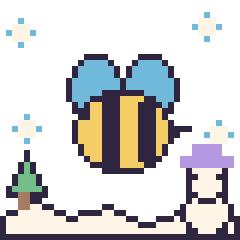 Pixel art Abeille en hiver, grille 40 × 40