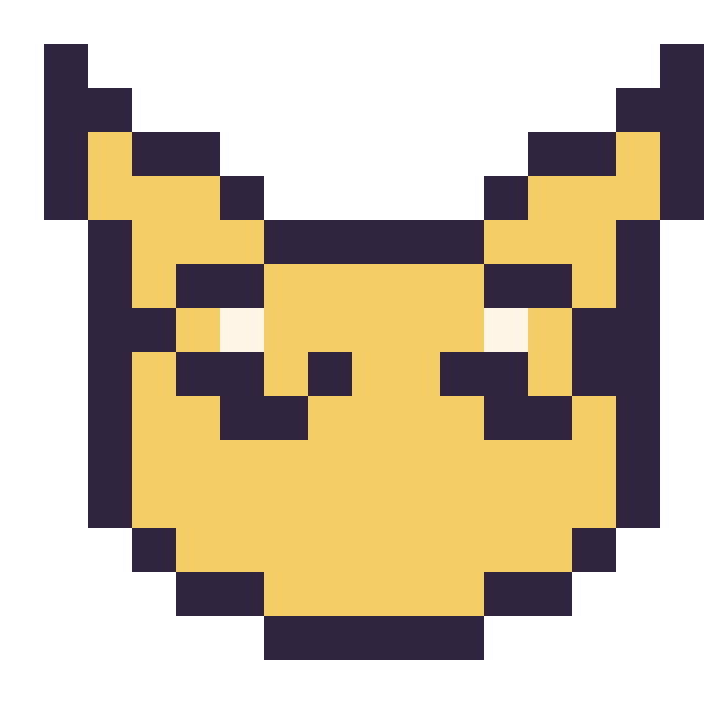 Modèle de pixel art Abra mini 16 × 16 sur une grille de 16 par 16 cases