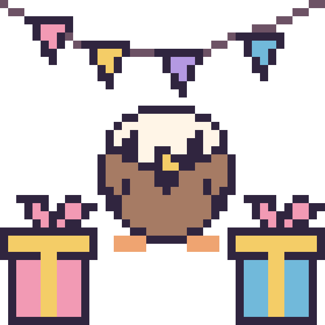 Modèle de pixel art Aigle pour un anniversaire sur une grille de 40 par 40 cases