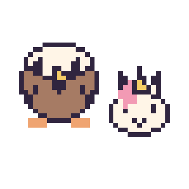 Modèle de pixel art Aigle et Licorne en portrait sur une grille de 40 par 40 cases
