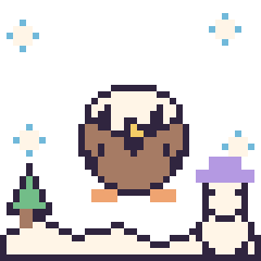 Pixel art Aigle en hiver, grille 40 × 40