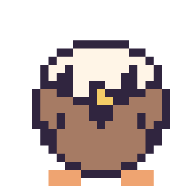 Modèle de pixel art Aigle sur une grille de 24 par 24 cases