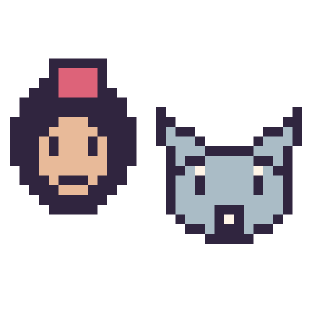 Modèle de pixel art Aladdin mini et Bourriquet mini sur une grille de 32 par 32 cases