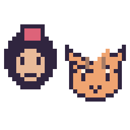 Pixel art Aladdin mini et Tigrou mini, grille 32 × 32