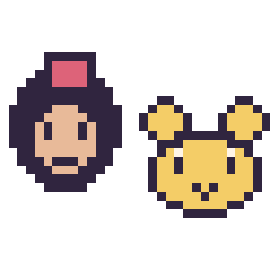 Pixel art Aladdin mini et Winnie l’ourson mini, grille 32 × 32